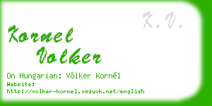 kornel volker business card