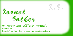 kornel volker business card